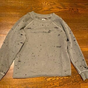 NSF distressed crew neck sweatshirt in army green/ khaki size S